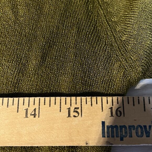 Connected Apparel M Olive Green Cowl Neck LS Sweater Midi Dress Boho Demure - Picture 7 of 9